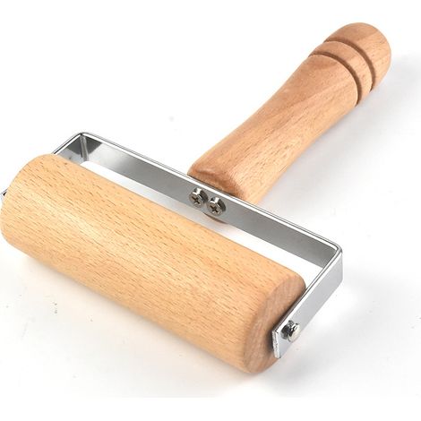 (B) Nudelholz aus Holz mit Griff – Küchenutensil für Gebäck, T (1/2)