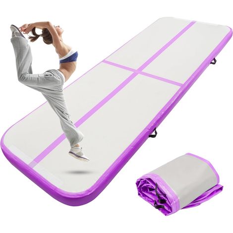 Youyijia 10-foot Tumbling Gymnastics Mat Air Tumbling Track Fitness Mat Suitable for Gymnastics, Yoga, Kickboxing, and Hip-hop Training (Purple, Without pump) (1/5)