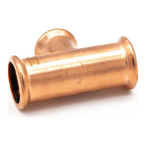 PrimaPress 28x28x22mm Copper Branch Tee - Flameless Installation (1/2)