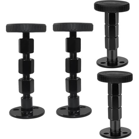 4 Pièces Support de Lit Réglable et Stabilisateur Anti-Vibration 30-110mm, Cale de Lit Télescopique Épaissie avec Embout Fileté, pour Renforcer et Niveler les Lits, Canapés, Tables, Armoires,Chaises (1/5)