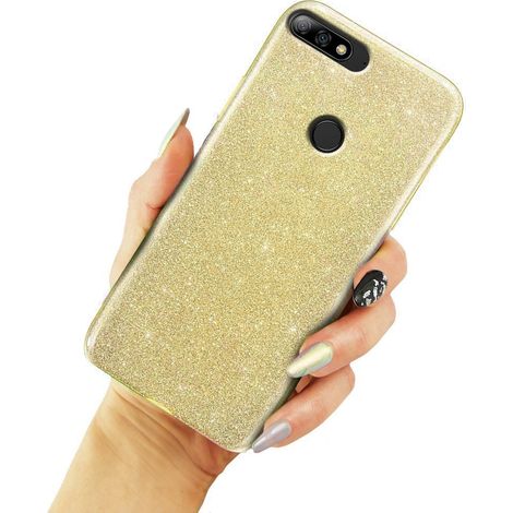 Coque à paillettes pour Huawei Y7 2018, or (1/3)