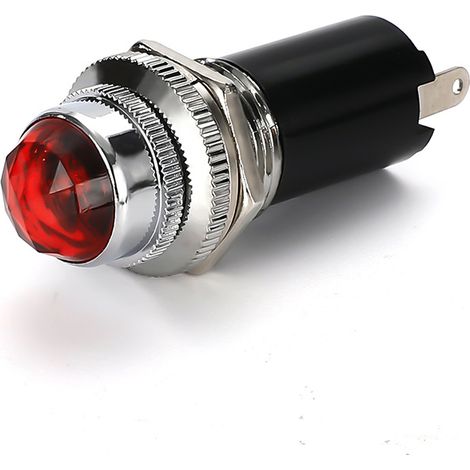 Voyant Led Rouge Clignotant 12v Resistant A L'eau - Boitier Noir