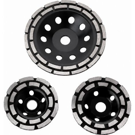 Disque de meulage diamanté double rangée 100 mm pour béton, marbre et granit 100 20 6 100 × 100 × 5 cm 210 g – Livraison gratuite