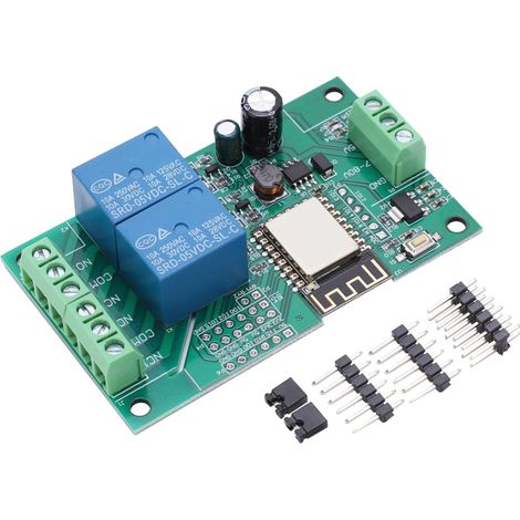 Module relais Wi‑Fi double canal – Carte PCB – Alimentation CC 880V – Pour ESP8266 développement (1/5)