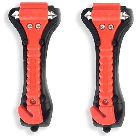 2 pièces Marteaux de Secours avec Brise Vitre Coupe Ceinture, Marteau de sécurité pour Voiture, Outils d’évacuation pour Auto (1/5)