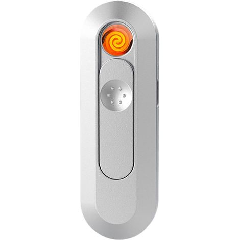 Briquet mini coupe-vent, briquet portable sans flamme pour le camping et les activités de plein air (blanc). (1/5)