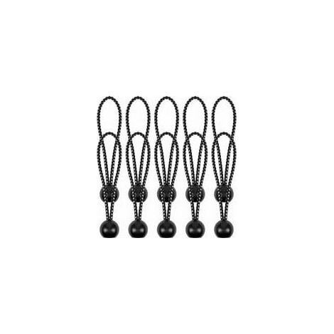 Cordon élastique, 10 boules de cordon élastique et clips de tente robustes et durables, cordon élastique de bâche avec boule pour tente de camping de gazebo bâche (1/4)