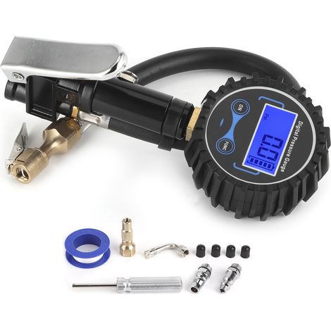 Gonfleur de pneus avec manomètre numérique LCD et éclairage LED, 200 PSI, pour voiture moto.