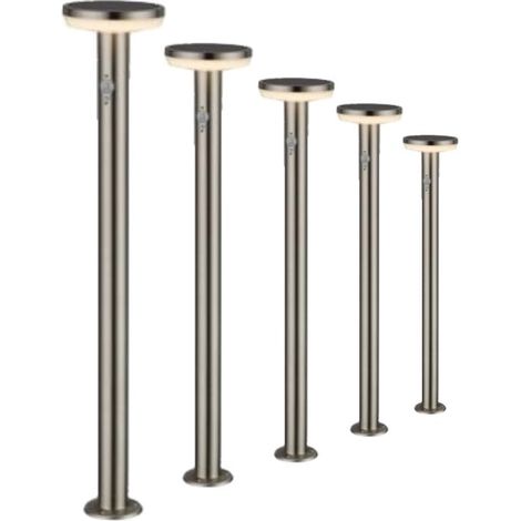 Pack de 5 - Borne LED Solaire 80cm 4.4W IP44 avec détecteur de présence - Blanc Chaud - SILUMEN (1/4)