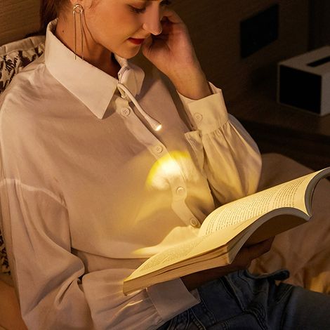 Kreative Miniatur-Klemmlampe, USB-aufladbare Schreibtischlampe, tragbare Nachttischlampe, Nachtlicht für Studenten, weiß (1/5)