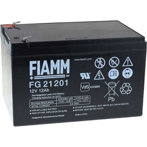 FIAMM Batterie au plomb rechargeable FG21202 Vds 12V 12Ah-144Wh Lead-Acid Noir (1/3)