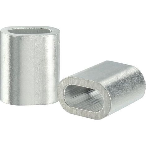 1,2 mm (0,047") Kabel-Drahtseil-Aluminium-Ovalhülsen-Klemmen, 100 Stück (1/5)