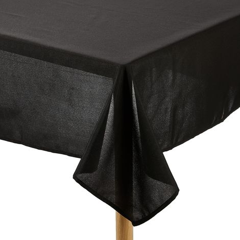 1 Nappe rectangle, Polyester, Anti-tâches, Waterproof, Noir, 140x240 cm, Salle à manger (1/5)