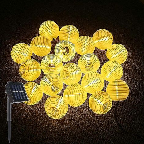 Guirlande lumineuse solaire LED, lanternes LED décoratives étanches pour l'extérieur, idéales pour les fêtes, le jardin et la décoration de terrasse (20 LED - 5 m) (1/5)