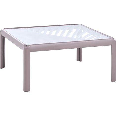 Outdoor Couchtisch FERRETTI 69 cm 69 cm Taupe