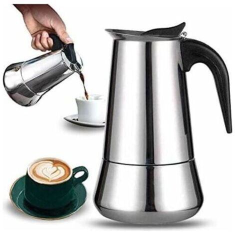 BARKBUSTERS Cafetière italienne, 2 tasses en acier inoxydable compatible avec tous les types de lampes, 100ml (1/5)