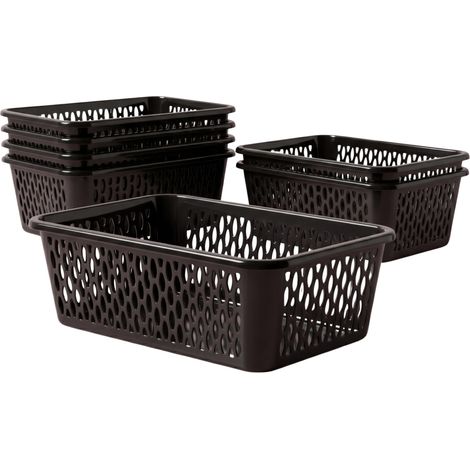 Panier de Rangement Kaja, Lot de 6, 25 x 16 x 8 cm - Noir (1/5)