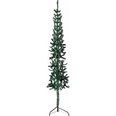 Künstlicher Halb-Weihnachtsbaum mit Ständer Schlank Grün 180 cm
