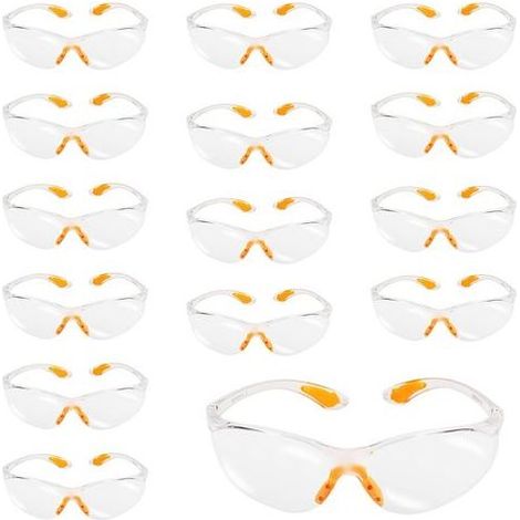 15 pièces Lunettes de protection de travail de bricolage Lunettes de sécurité anti-rayures Lunettes de cyclisme en plastique pour laboratoire de peinture de jardinage (1/5)