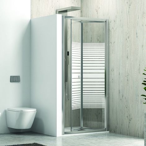 Porta doccia 85cm a libro vetro serigrafato altezza 180cm KM4000S kamalu