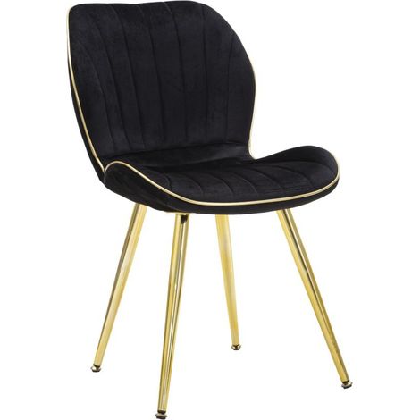 Sedia Paris Space nera e oro in velluto — set 2 pezzi
