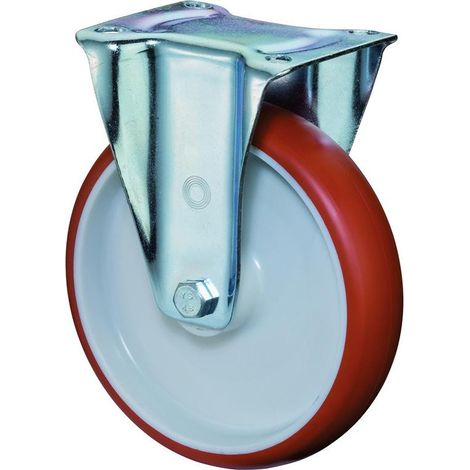 BS Rollen Rueda loca Poliuretano fundido rojo cojinete de rodillos Ø rueda 100 mm 125 kg - L410.B31.100 (1/3)