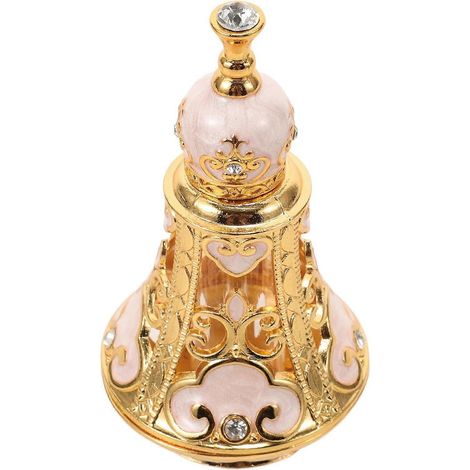 Flacon rechargeable verre doré blanc style moyen-oriental (Dubaï), aromathérapie, accessoire parfum portable maison petit format (1/5)