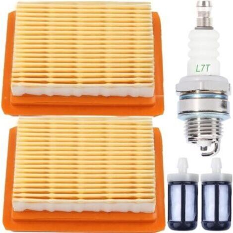 Kit de Filtre à air débroussailleuse pour Stihl FS120 FS200 FS250 FS300 FS350 FS400 FS450 FS480 BT120C BT121 BT130 HT250 KM130 avec Filtre à Carburant, Bougie d'allumage, pièce de Rechange