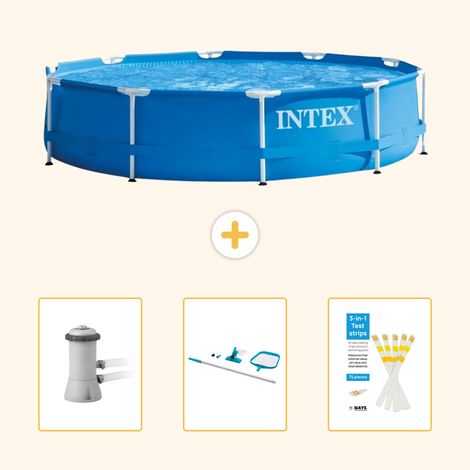 Intex Piscine Tubulaire Ronde - 366x76 cm - 4-pièces SCB82 (1/5)