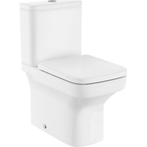 Inodoro completo con taza Rimless® y salida dual, tanque de alimentación lateral y  tapa con caída amortiguada DAMA - ROCA