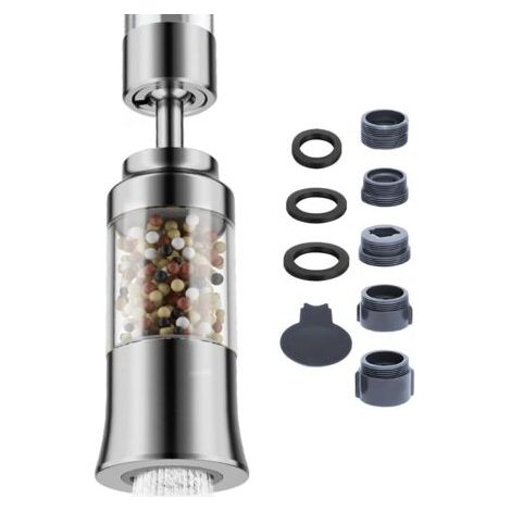 2-Mode Faucet Water Filter, 360° Rotating Anti-Limescale Faucet Filter, 6-Stage Filtration Kitchen Faucet Water Purifier (1/5)