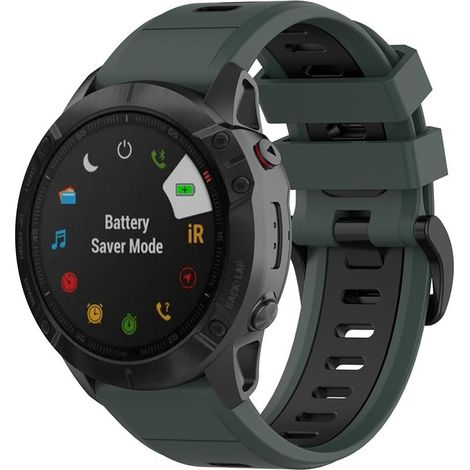 Bracelet de rechange compatible avec les montres Garmin Fenix 7X/Fenix 6X GPS/Fenix 6X PRO : bracelet en silicone de 26 mm avec système de fixation rapide et outil inclus.