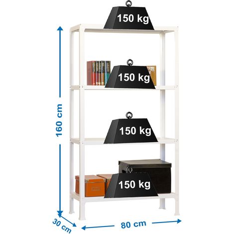 Simonrack Homeclick Mini 4/300 weiße Regale 4 Ebenen