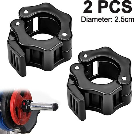 Collier Barre Dhaltère - Fixation Rapide pour Barres de 25 mm et 30 mm - ABS Renforcé avec Bagues Antidérapantes - Lot de 2 (1/5)