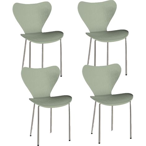 Haloyo – Lot de 4 chaises de salle à manger empilables en plastique et métal – Dossier haut ergonomique – Pour intérieur et extérieur – 45,5 x 40 x 82,5 cm (1/5)