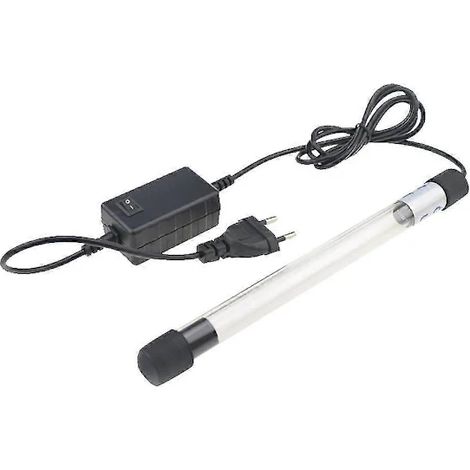 Lampe stérilisante UV pour aquariums, submersible pour la purification de l'eau dans les bassins et les aquariums, noire. (1/4)
