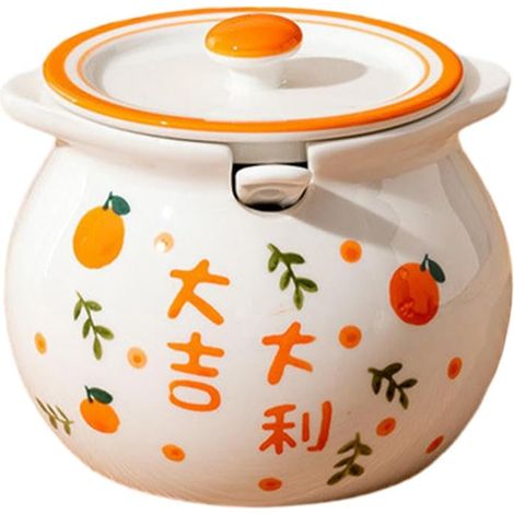 Tarro de cerámica doméstico con significado de buena suerte, botes de especias de cocina de estilo minimalista y elegante – 700 ml