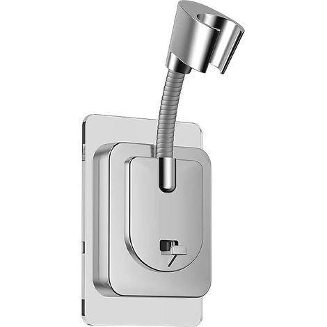 Duschkopfhalterung ohne Bohren, verstellbare Duschkopfhalterung mit Silikonadapter, Wandmontage, starker Klebstoff für (1/5)