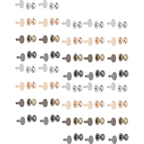 40 rivets en cuir de 8 mm, 4 couleurs, à tête ronde en laiton, pour sacs, ceintures, chaussures et vêtements. (1/5)