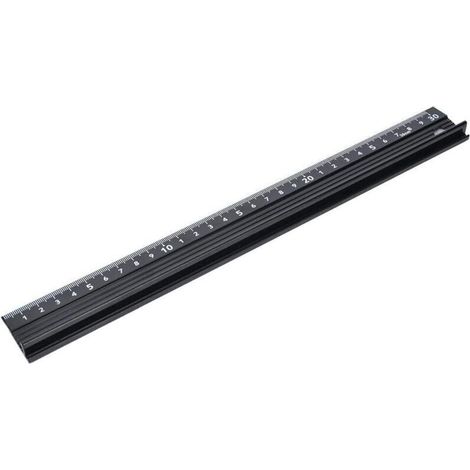 L-Type Règle de Coupe En Alliage D'aluminium en Métal Artisanat Règle de Sécurité Mesure Rédaction Outil Avec Bande en Caoutchouc pour Mesurer Le Cuir (30cm)