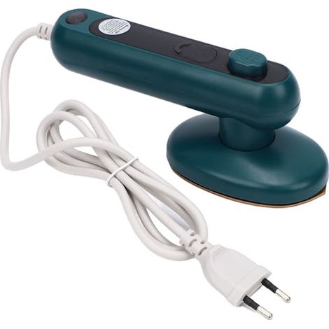 Mini fer à repasser vapeur électrique portable pour vêtements, idéal pour la maison et les voyages. Léger et puissant, il défroisse rapidement (30 secondes), de type B et vert. (1/5)