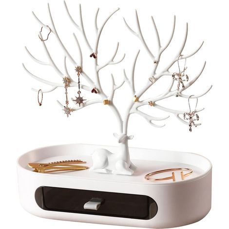 Organisateur de colliers, porte-bijoux avec tiroirs, cadeau de Noël parfait pour les femmes (1/3)