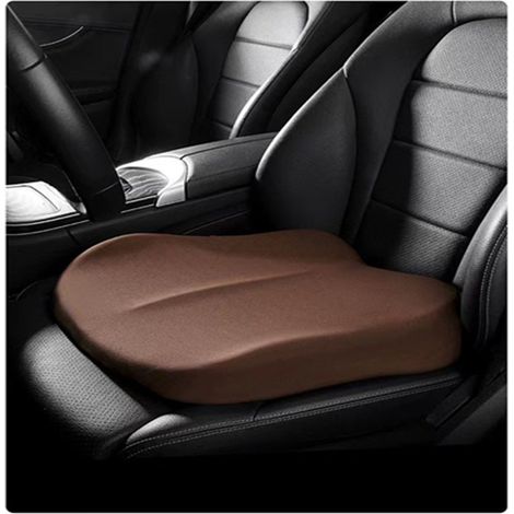 Seggiolino rialzato per adulti, cuscino a cuneo in memory foam, aumenta efficacemente l'altezza di 10 cm, accessorio per autobus a lunga percorrenza (marrone). (1/5)