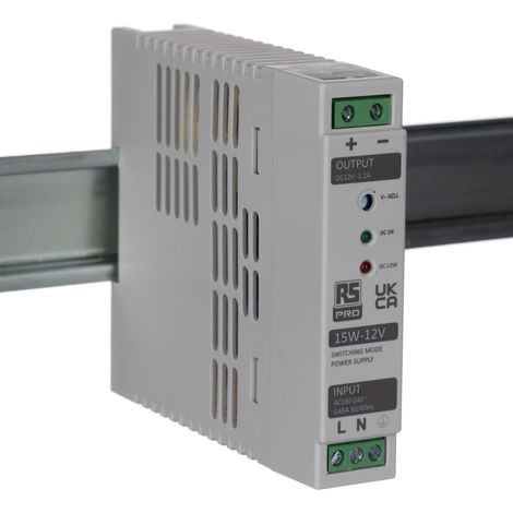 Alimentation pour rail DIN RS PRO, 12V c.c. 1.2A, 230V c.a., 15W ( Prix pour 1 ) (1/3)