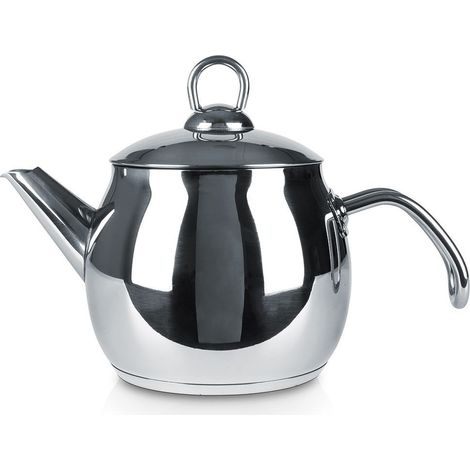 ANETT Silberner Stahlwasserkocher, Induktionsgas, kleiner Küchentopf, 1,2 l
