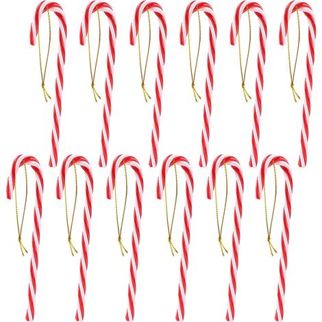 Jiajia AI, Sucre d'orge pour Sapin Rouge et Blanc Arbre, 12 Pièces pour jardin, terrasse et extérieur (1/5)
