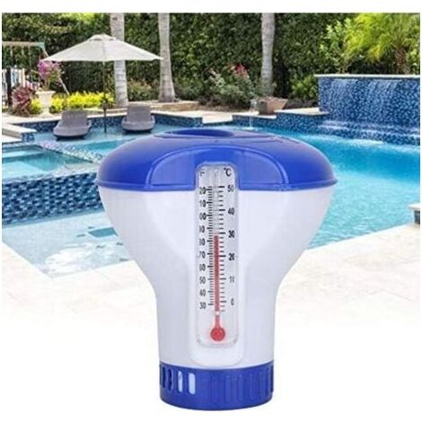 Distributeur Flottant de Chlore de 12,7 cm ,Distributeur de Comprimés de Chlore , Flotteur Chimique Réglable pour Piscine Intérieure et Extérieure, (1/4)
