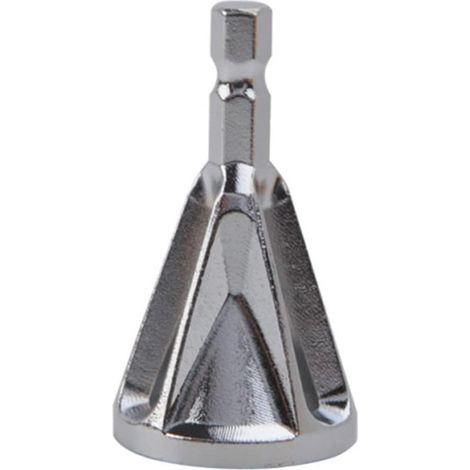 Tige hexagonale en acier inoxydable ébavurage outil de chanfrein externe foret haute vitesse enlever les bavures outil de chanfreinage hexagonal ébavurage-argent (1/3)