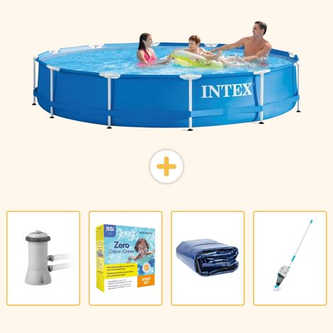 Intex Piscine Tubulaire Ronde - 366x76 cm - 5-pièces S196 (1/5)