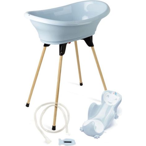 Pack baignoire THERMOBABY VASCO 5 en 1 Fleur bleue - Fabriqué en France (1/5)